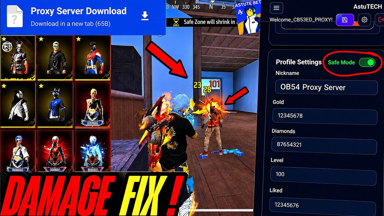 How To Solve All Problems In OB54 Proxy Server! 😲 | Damage Fix, Gifts & ID Safe? 🔥 