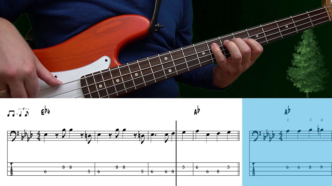 Brenda Lee - Rockin' Around The Christmas Tree (Bass cover with tabs)