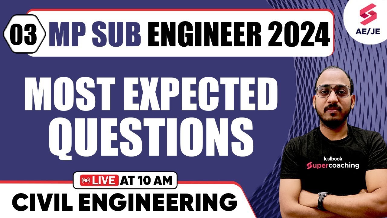 MP Sub Engineer 2024 Civil Engineering | Most Important Questions | By Vaibhav Sir