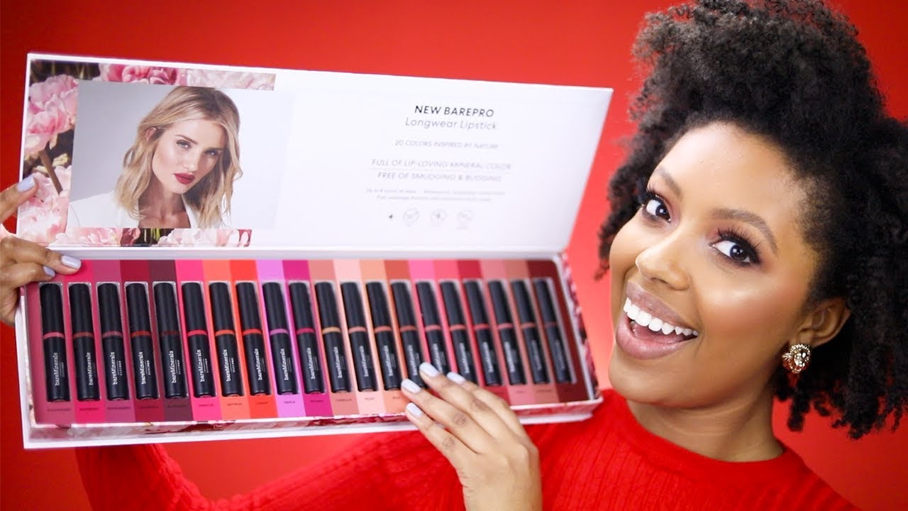NEW BareMinerals Barepro Longwear Lipstick Lip Swatches!