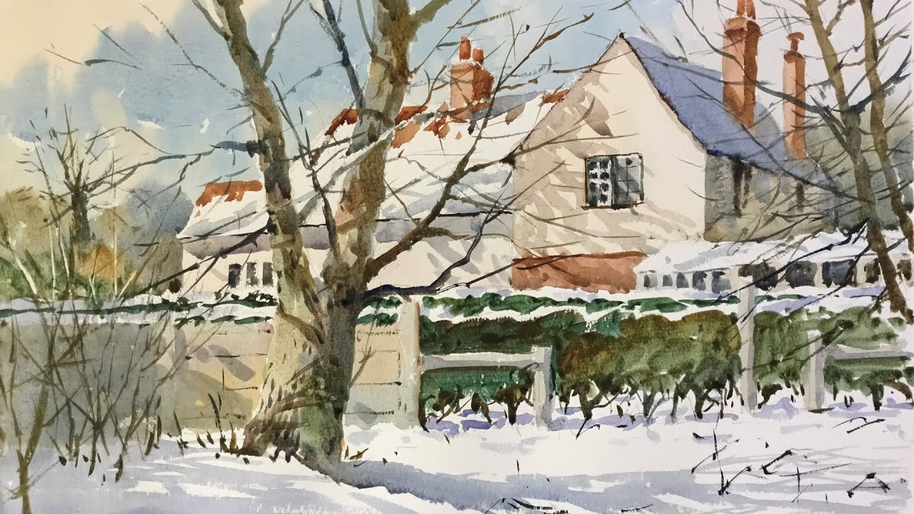 Watercolour principles | Tips and tricks for painting a snow scene