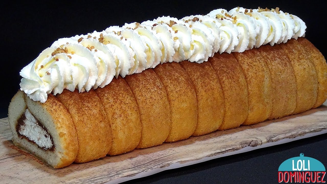 BRAZO DE GITANO O PIONONO SIN HORNO - Recetas paso a paso, tutorial - Loli Domínguez