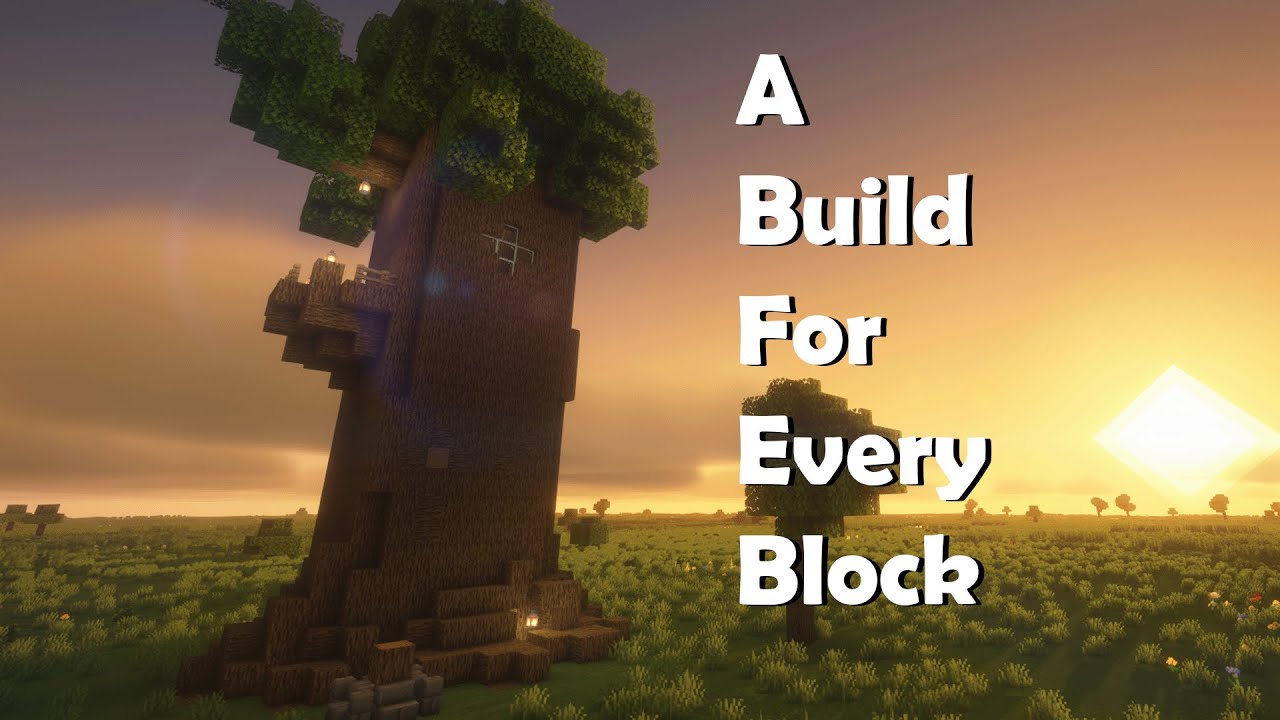 Giant Oak Tree House - A Build For Every Block in Minecraft!