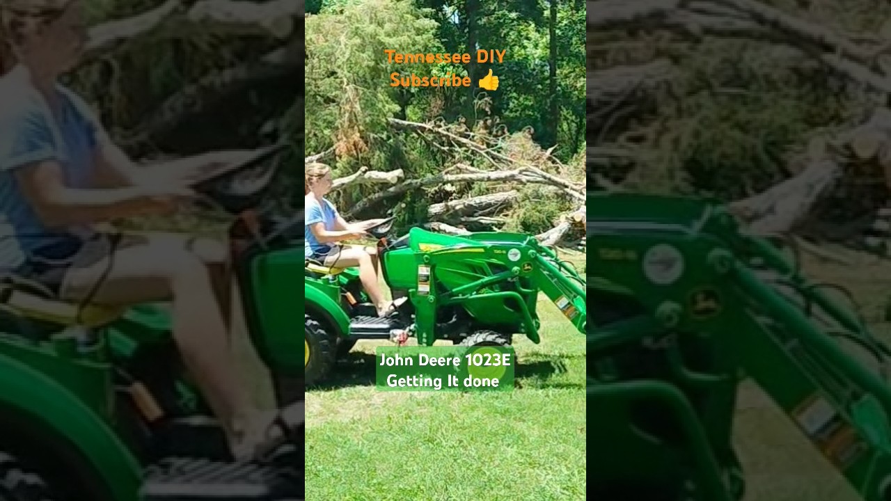 Best Compact Tractor John Deere 1023E Cool Farm Girl #tractor #shorts #viral #farming #johndeere
