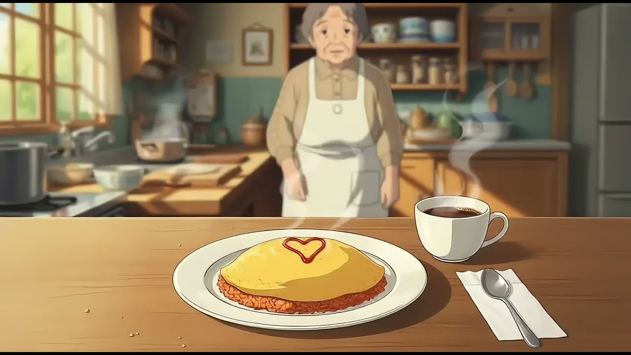 Cooking Omurice on a Rainy Night 🌧️ Ghibli Style Ambience & ASMR | The Restaurant of Lost Recipes
