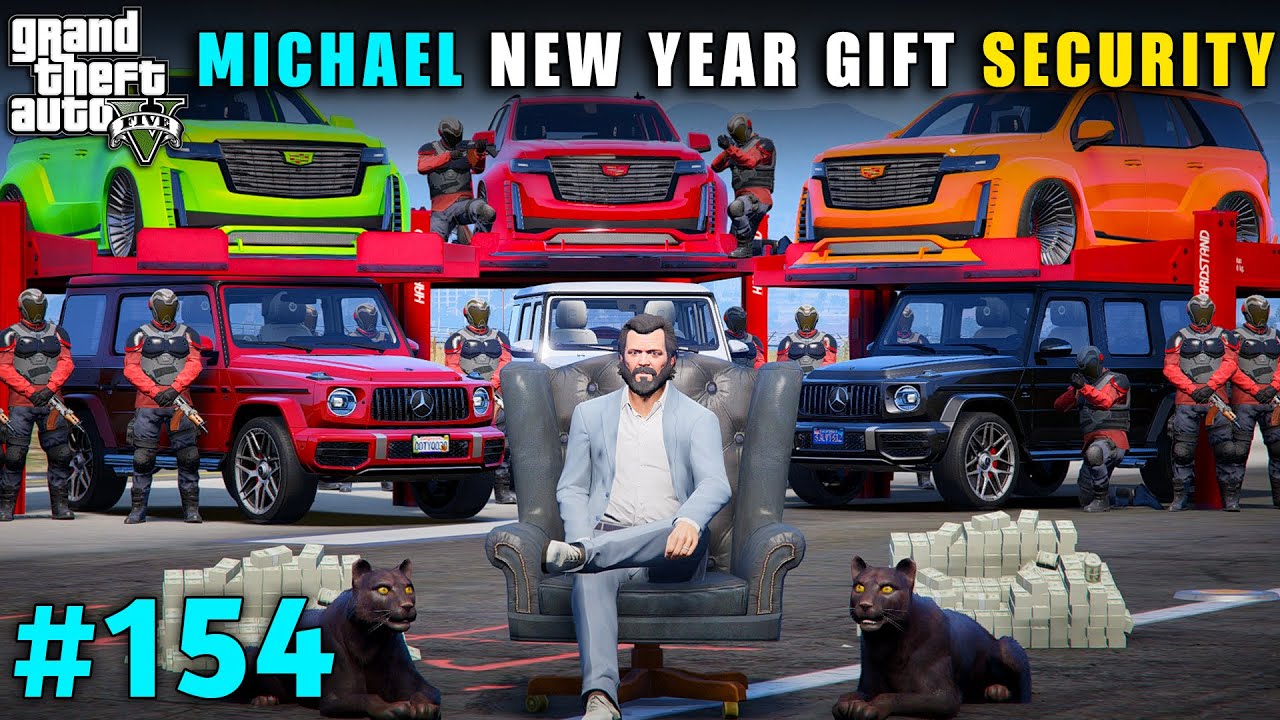 MICHAEL NEW YEAR GIFT🎁 FOR SECURITY FIGHT | GTA V GAMEPLAY #154
