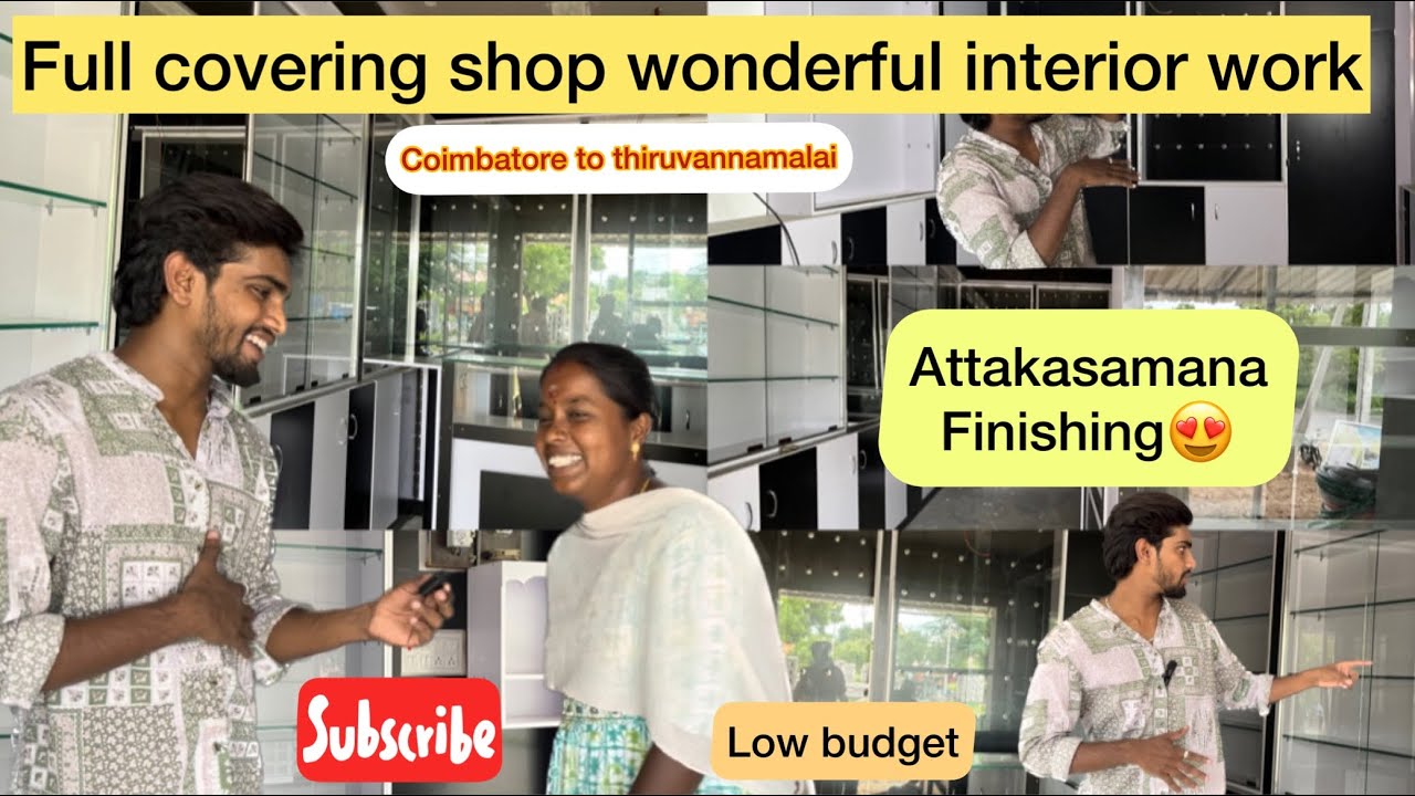 Attakasamana 😮 covering jwellaery shop interior work COIMBATORE TO THIRUVANNAMALAI