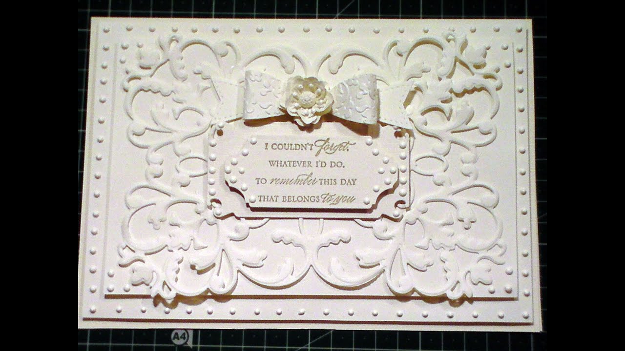 107. Card Tutorial: A5 Ivory Elegant Anna Griffin Fretwork Card