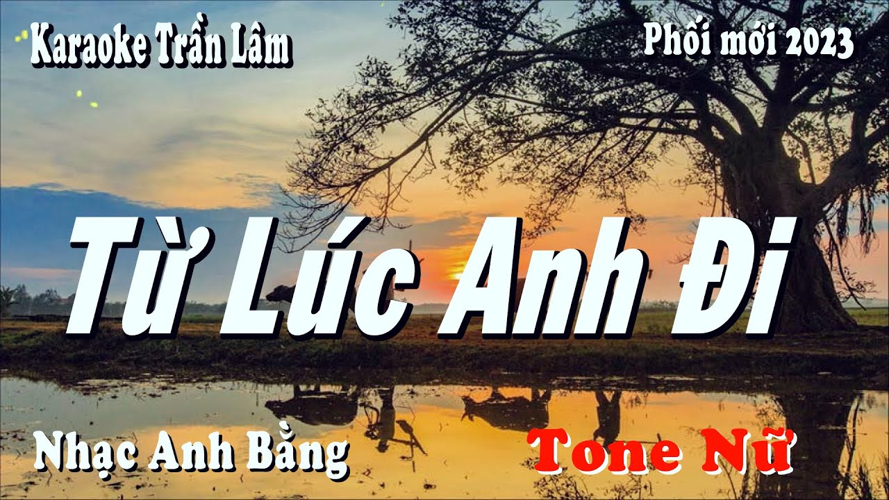 Karaoke - TỪ LÚC ANH ĐI Tone Nữ | Trần Lâm