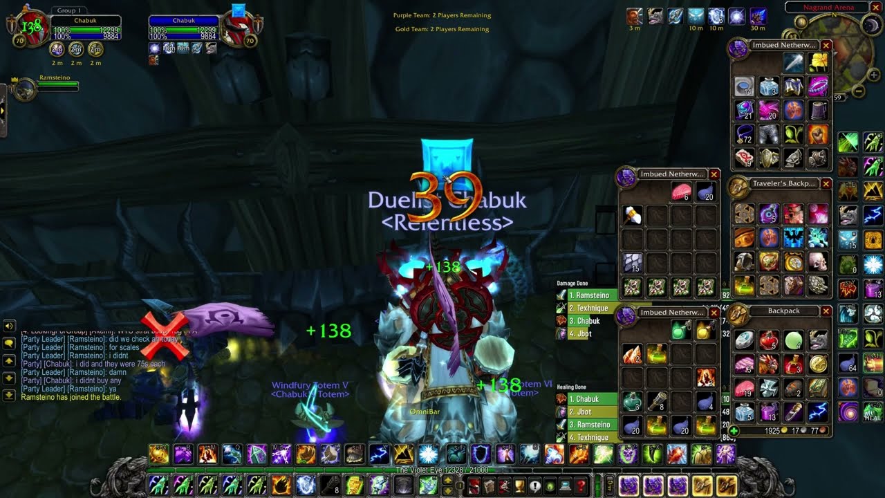 TBC Arena 2350 Rating Shaman Warrior 2v2 Games