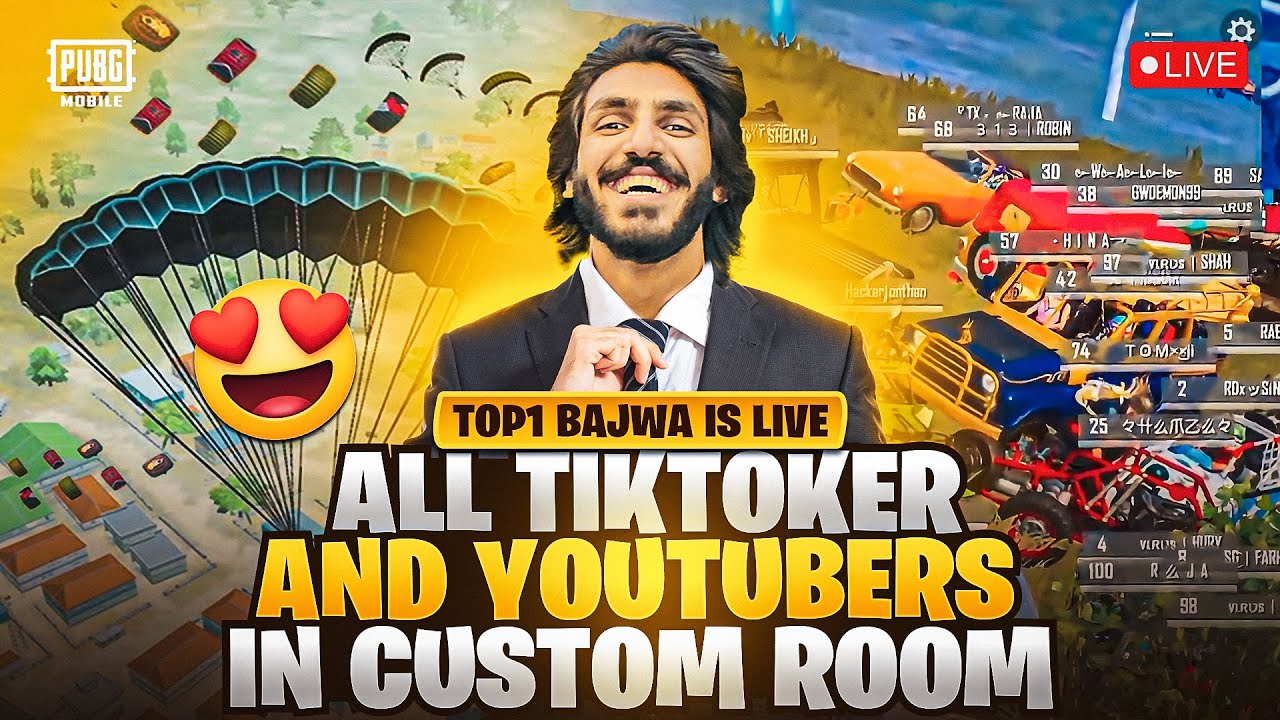 AJJ TUH CHICKEN HO GA TIKTOKERS + YOUTUBERS CUSTOOM ROOMS ND RANDOM JOINING | TOP 1 BAJWA IS LIVE