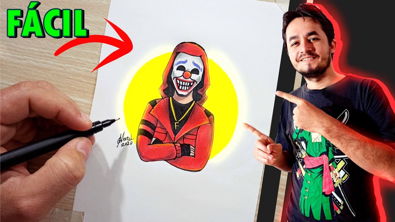 COMO DESENHAR FÁCIL O CARTOON FREE FIRE TOP CRIMINAL VERMELHO