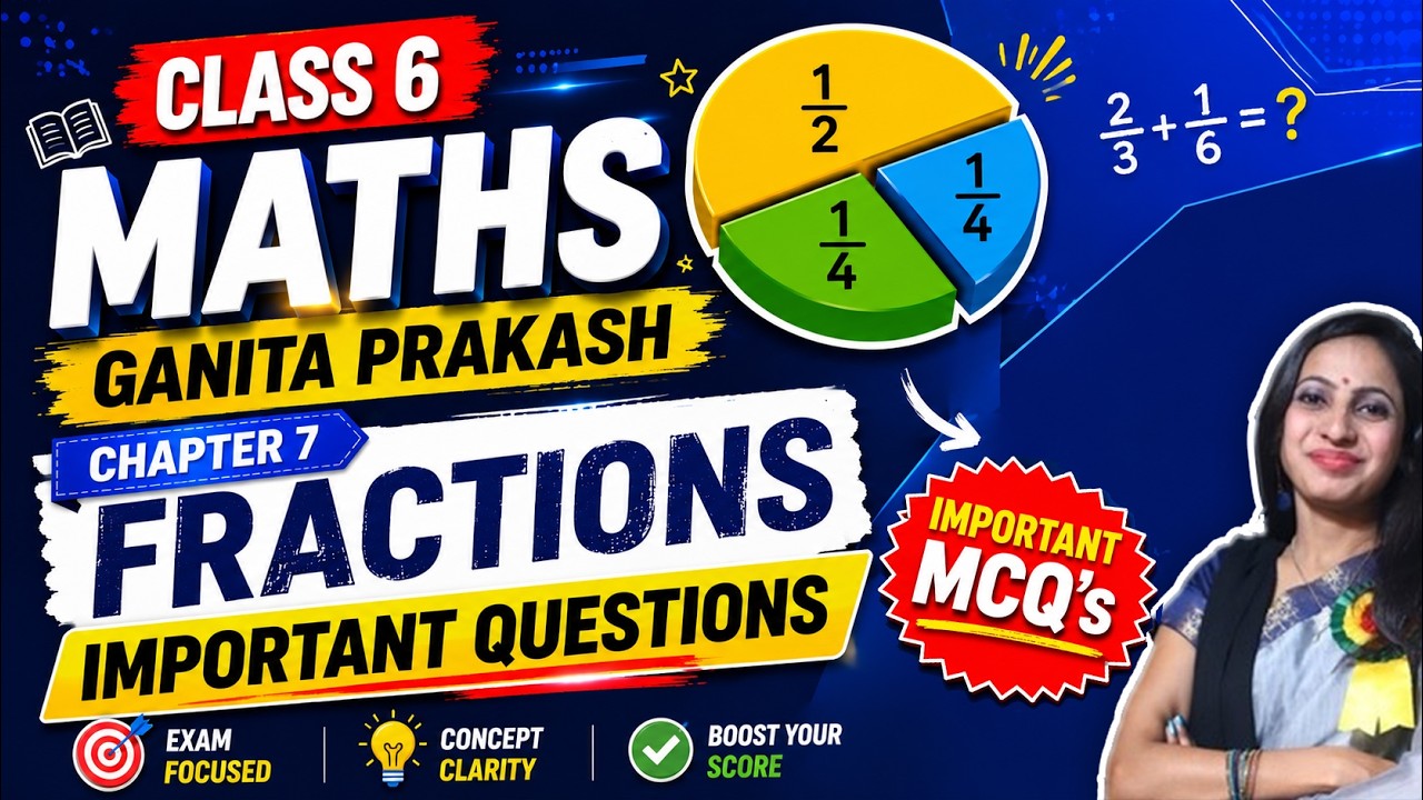 Class 6 Maths Ganita Prakash Chapter 7 Fractions Important MCQ's