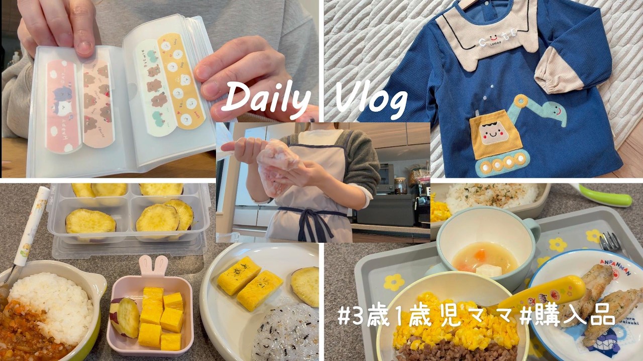 【日常3days】絆創膏帳作りました/3歳1歳児ご飯/購入品/兄妹の1日 - ep9