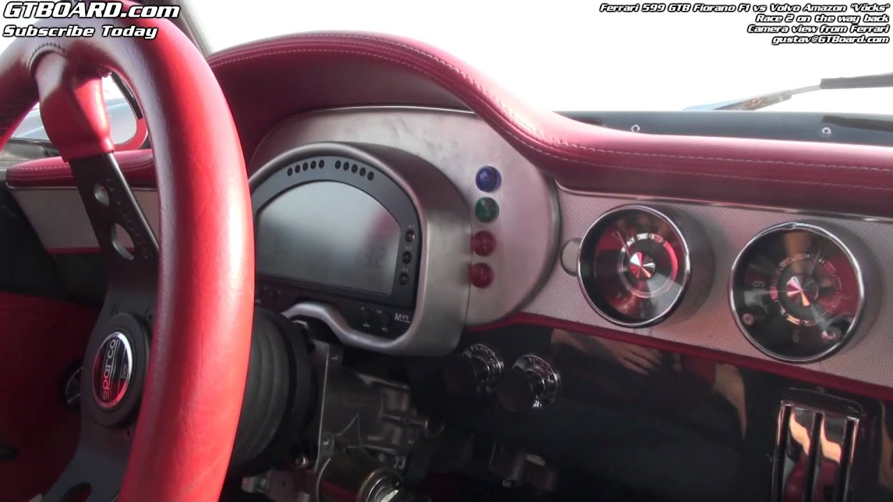 2nd race Ferrari 599 GTB vs Volvo Amazon 