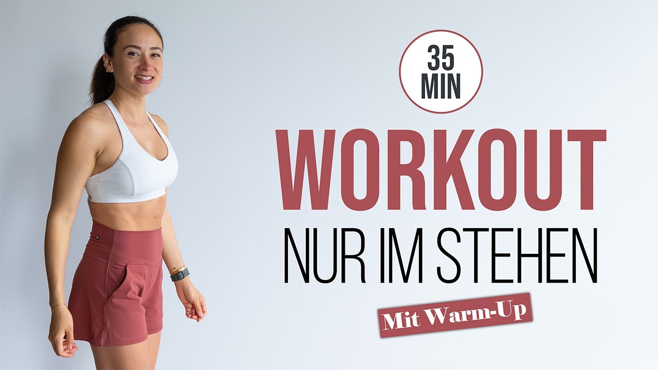 30 Tages Challenge - WORKOUT 13: WORKOUT NUR IM STEHEN | Bauch Beine Po | Ohne Springen | 35 Min