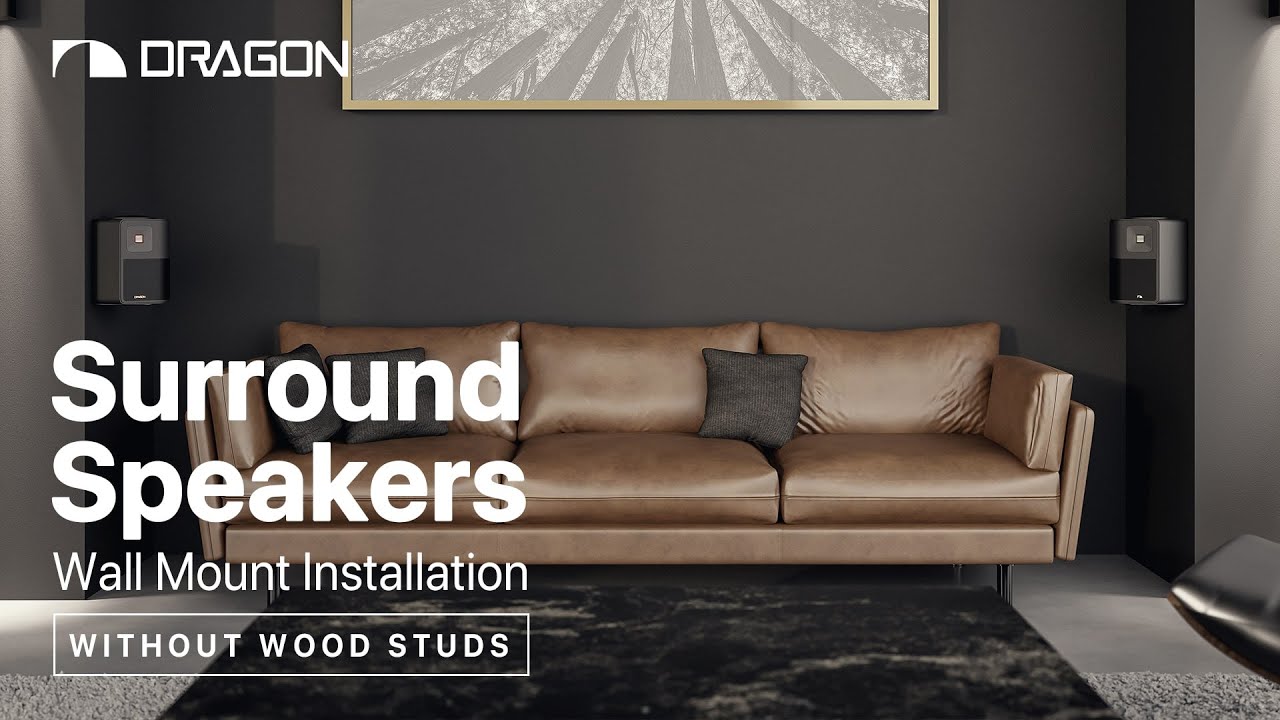 Nakamichi DRAGON Surrounds Wall Mounts Installation-W/O Wall Stud (Shockwafe Wireless Compatible)