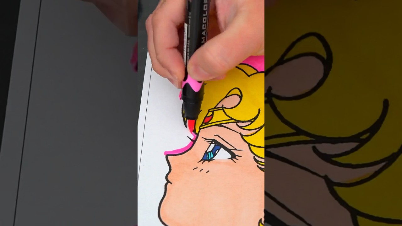 Coloring Sailor Moon 🌙 #coloring #art #sailormoon