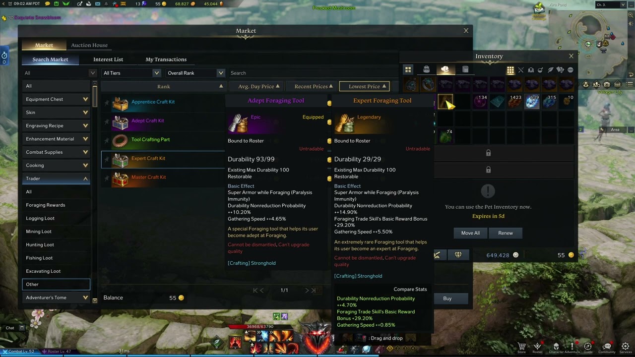 Lost Ark: should you keep your epic tool vs crafting a legendary tool