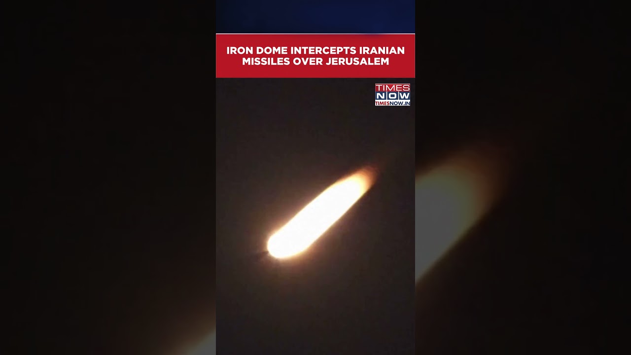 Israel: Interceptions Lit Up The Sky Over Jerusalem As Rocket Salvos From Iran Continue #shorts