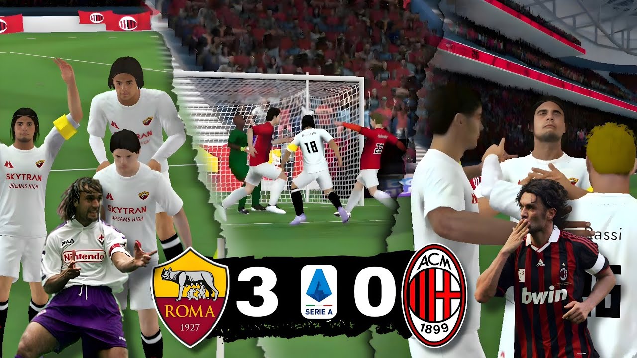 Batistuta Vs Maldini, Kaka, Cafu, R. Carlos, Inzaghi | AS Roma vs AC Milan!! | Football League 2026