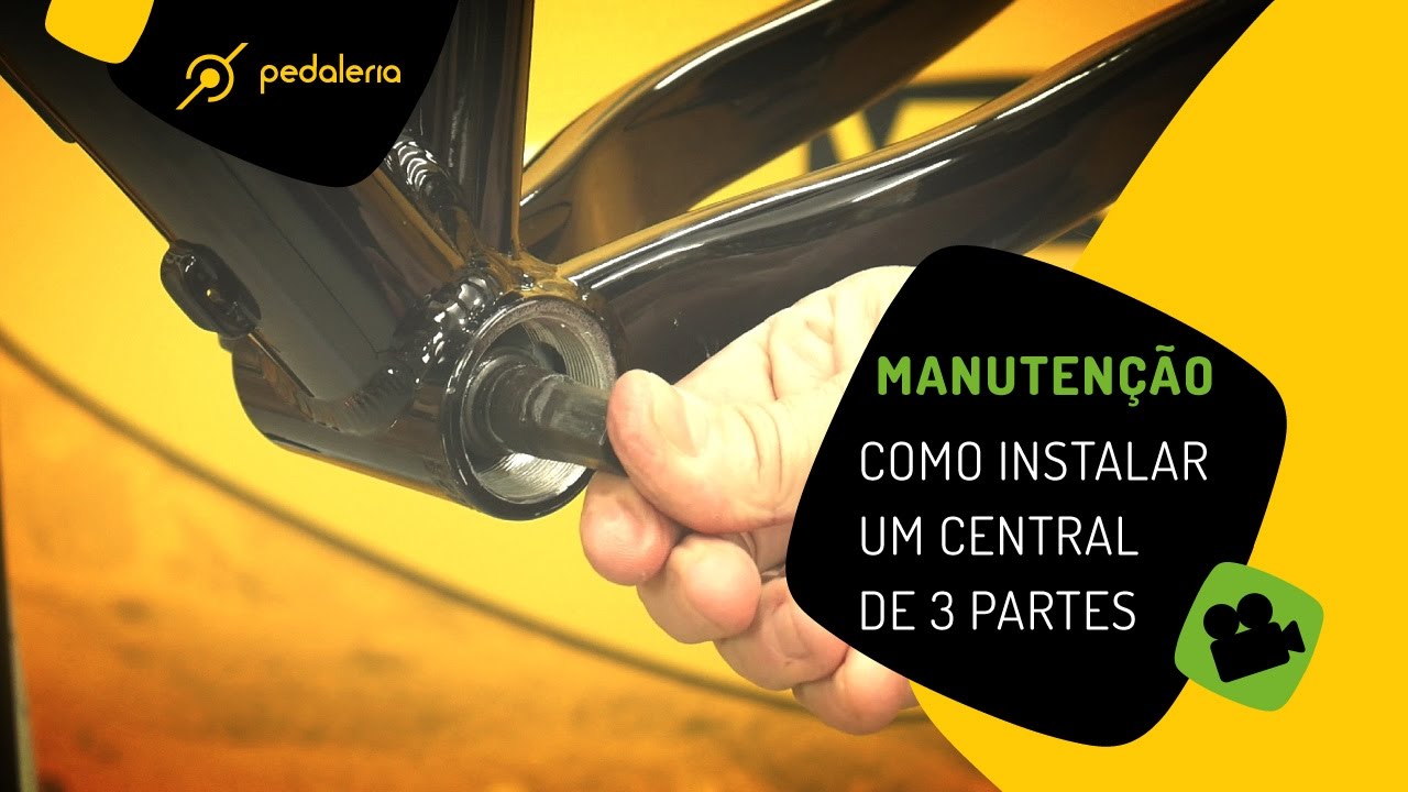 Como instalar um central simples na bike, daqueles com 3 peças. Pedaleria