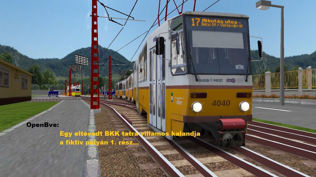 OpenBve: Egy eltévedt BKK tatra villamos kalandja a fiktív pályán 1. rész...