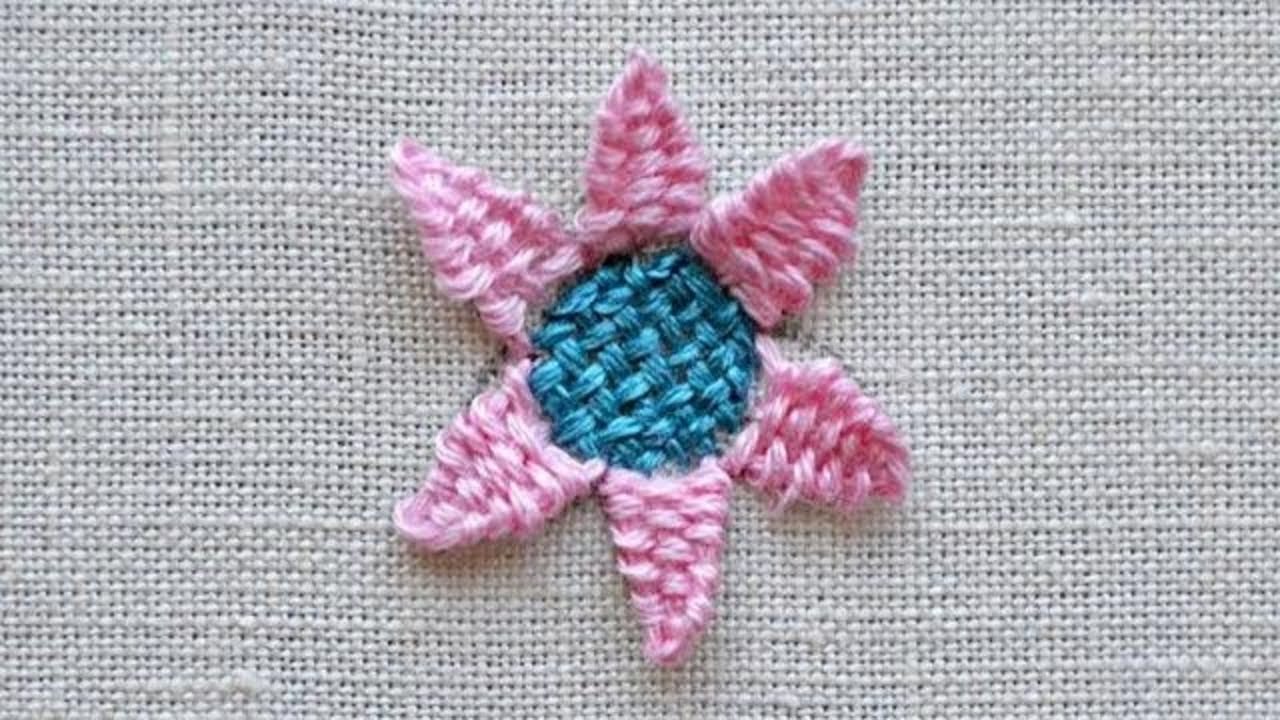 woven sunflower embroidery tutorial