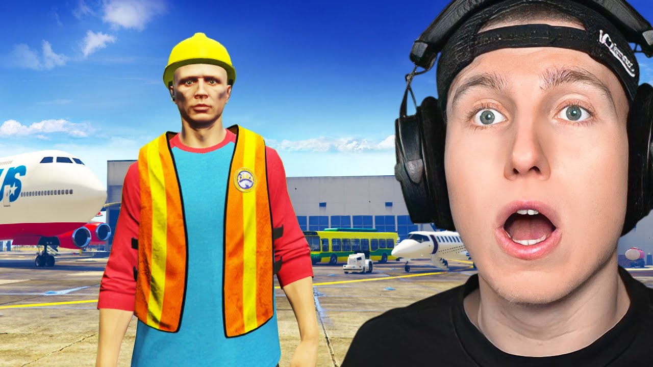 1 TAG am FLUGHAFEN arbeiten in GTA 5 REAL LIFE