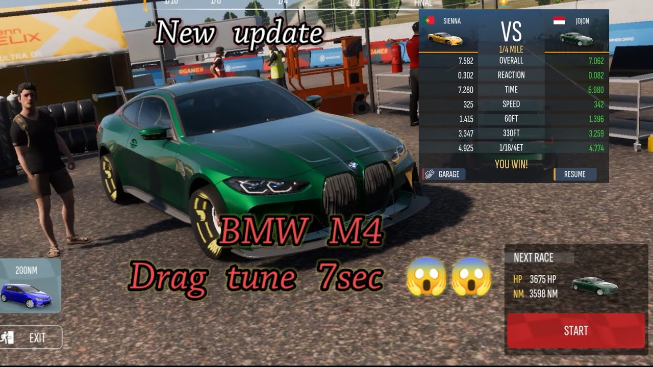 Drag tune Bmw M4 G82 7sec 😱😱 game play car parking multiplayer 2