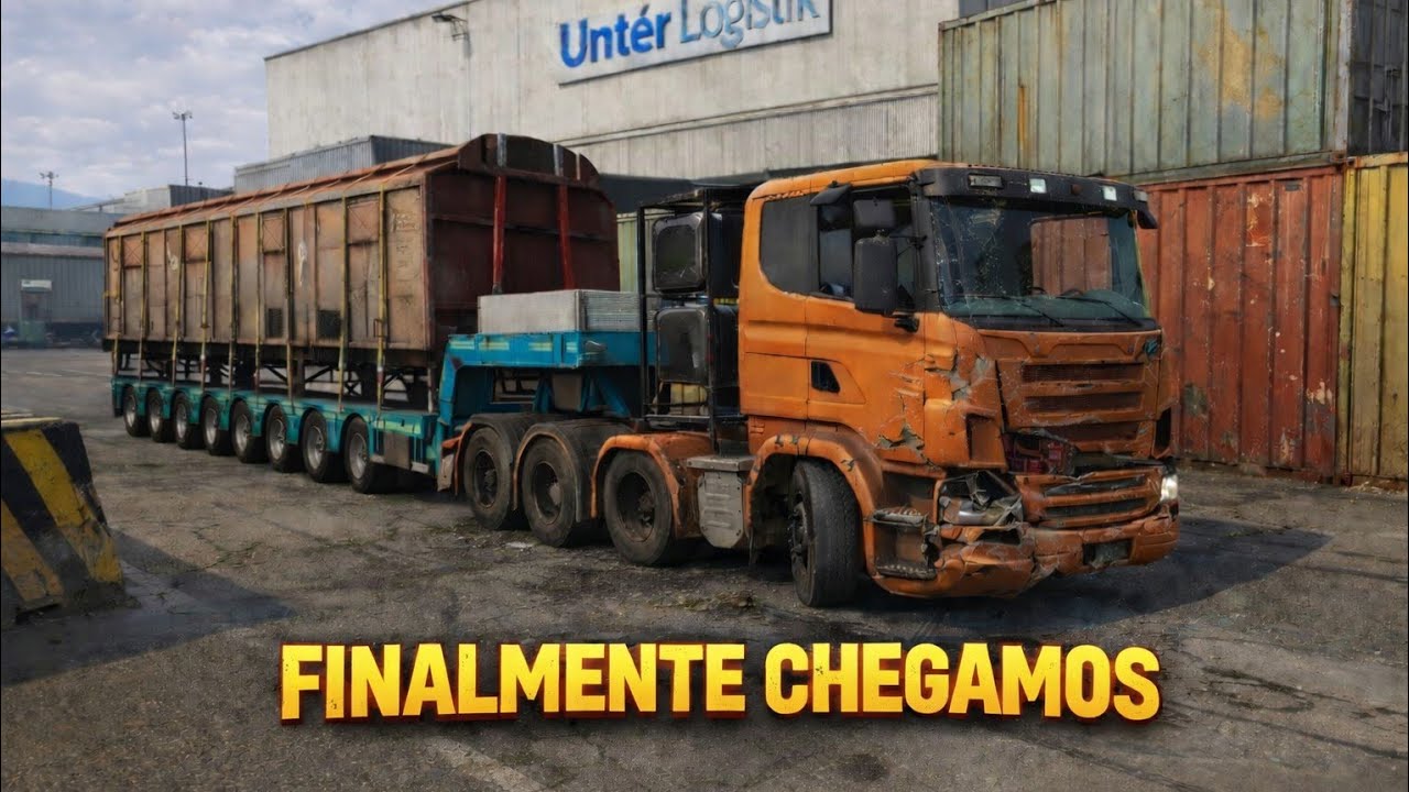(FINAL) O CAMINHÃO começou pirraça próximo de chegar  *O REBOQUE PARECE QUE TINHA VIDA PRÓPRIA