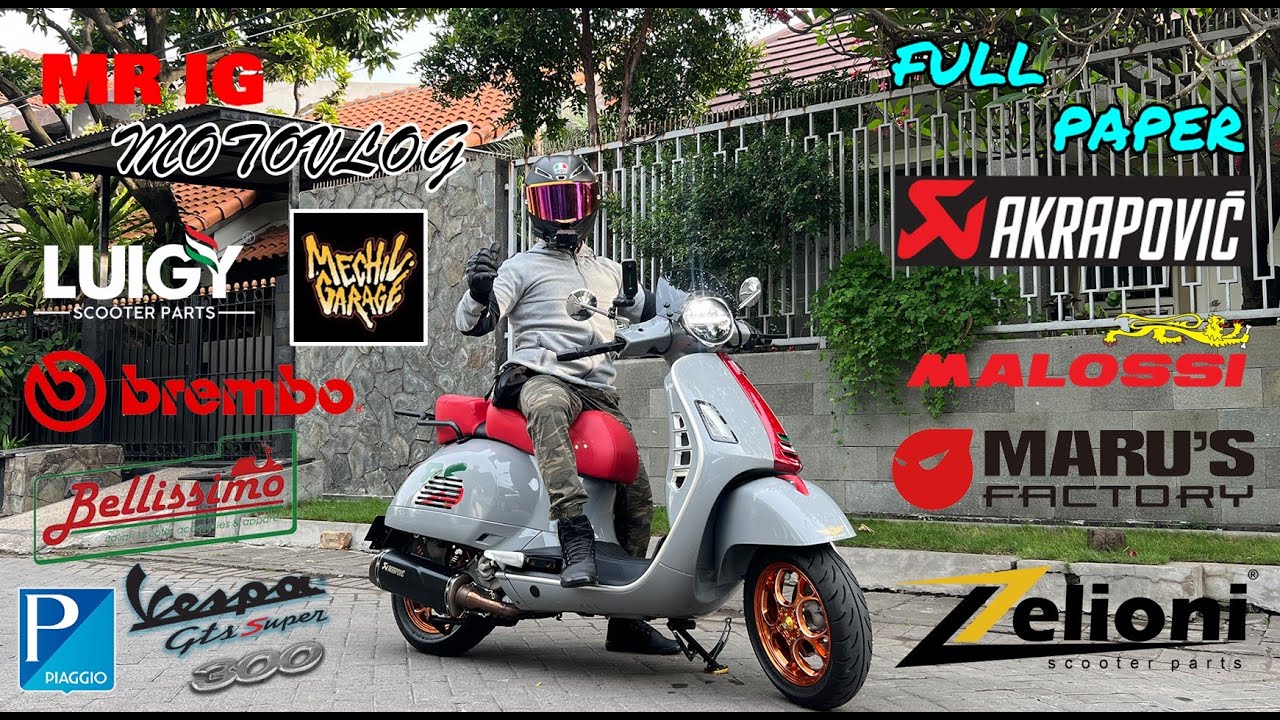 MOTOVLOG: #169 FULL REVIEW & TEST RIDE VESPA GTS 300 HPE SUPERTECH SUDAH STAGE 2 FULL MODIF HEDON