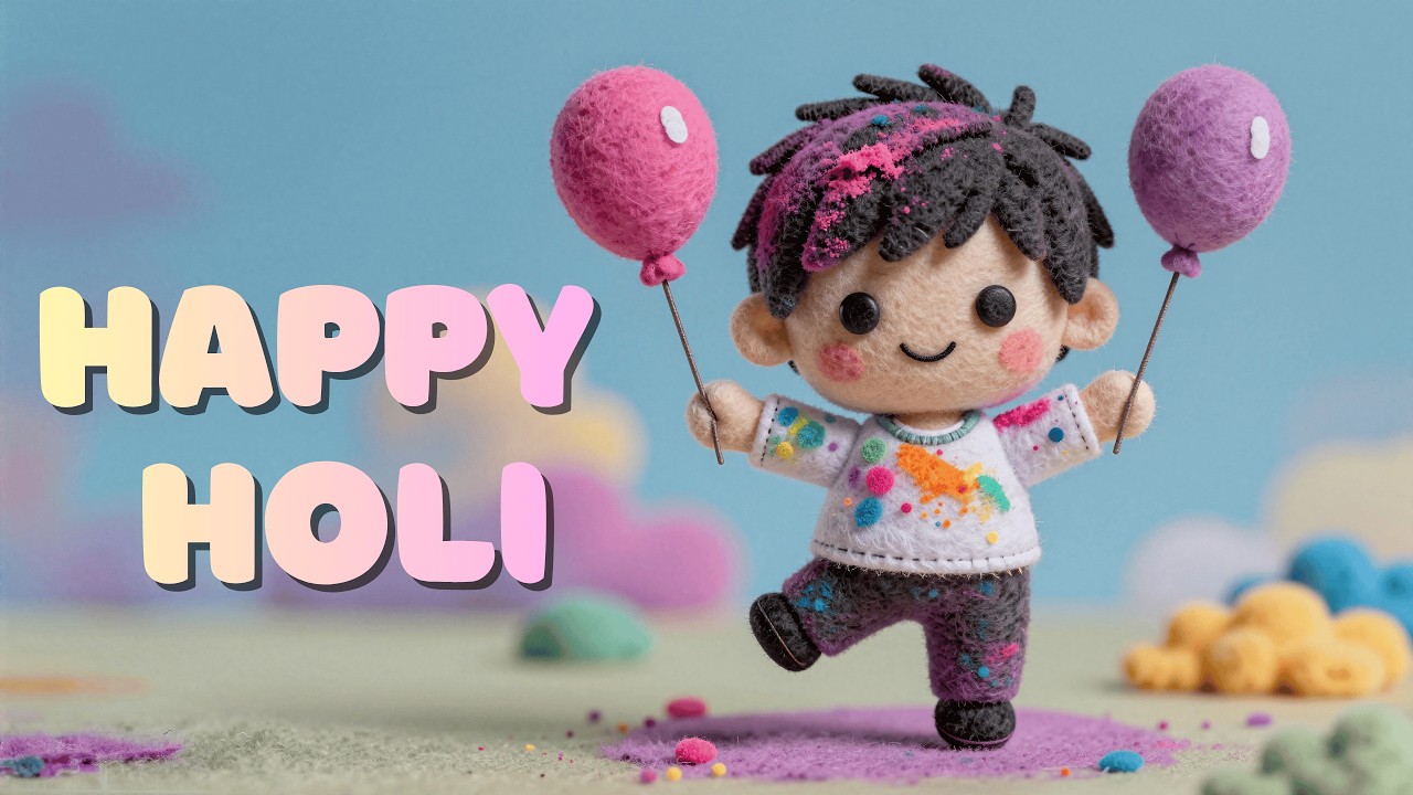 Happy Holi Song for Kids | Colorful Holi Celebration Song | Nepali & Hindi Kids Holi Rhymes
