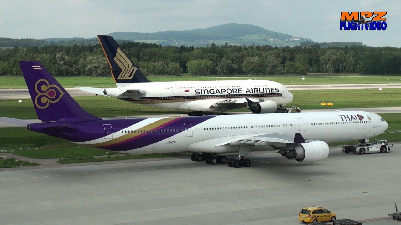 ✈ Thai A340-600 - Edelweiss A330 - United Air Boeing 767 - Airliners.net Meet 2012 - SIA A380