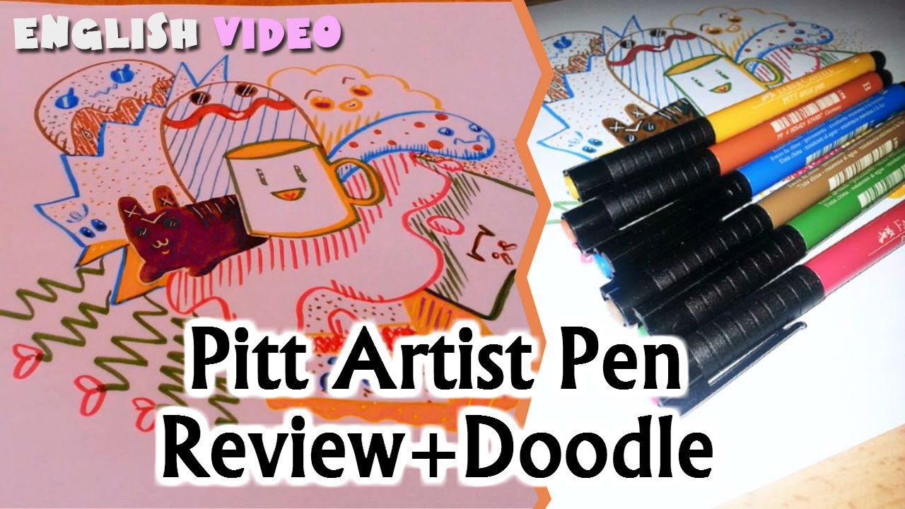 PITT ARTIST PEN REVIEW + Doodle Speed Drawing ( ENG )