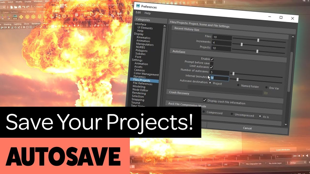 Save Your Projects! How-to Autosave in Maya