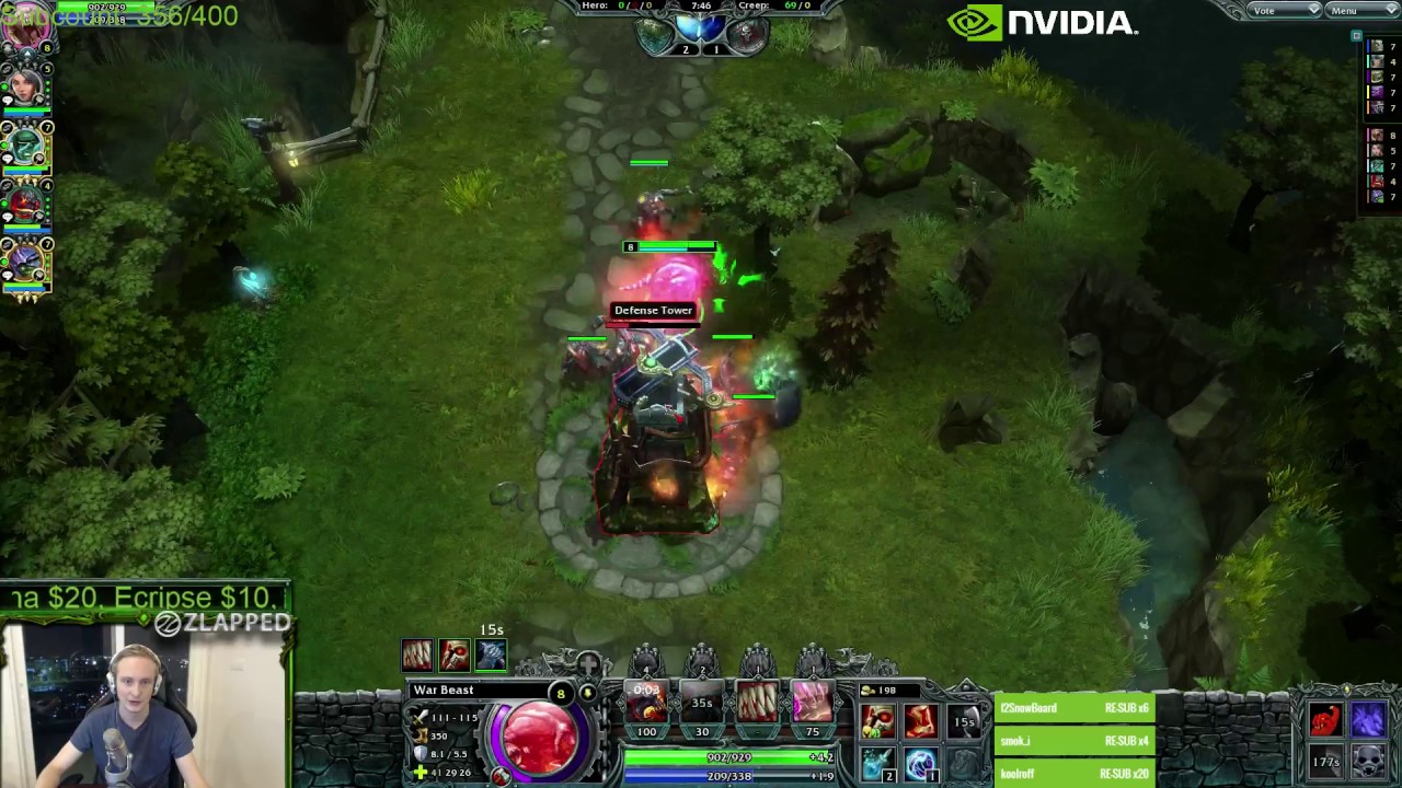 [HoN]2000 MMR on Garena! War Beast, Zlapped