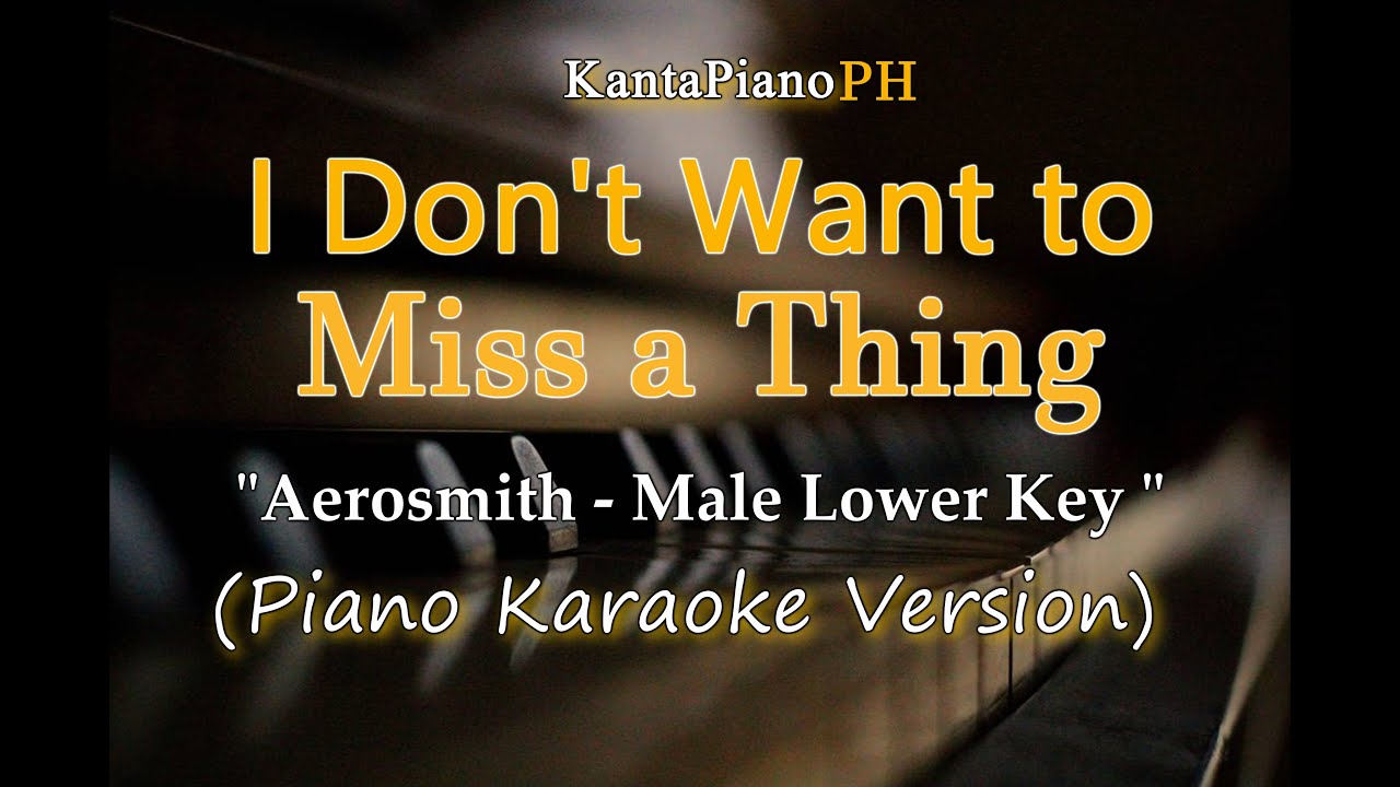 I Don't Want To Miss A Thing (Aerosmith0 -  Lower Key  (Piano Karaoke Version)