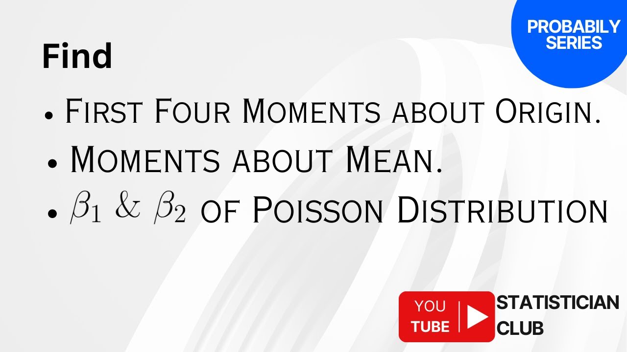 Moments about origin and moment about mean of Poisson distribution