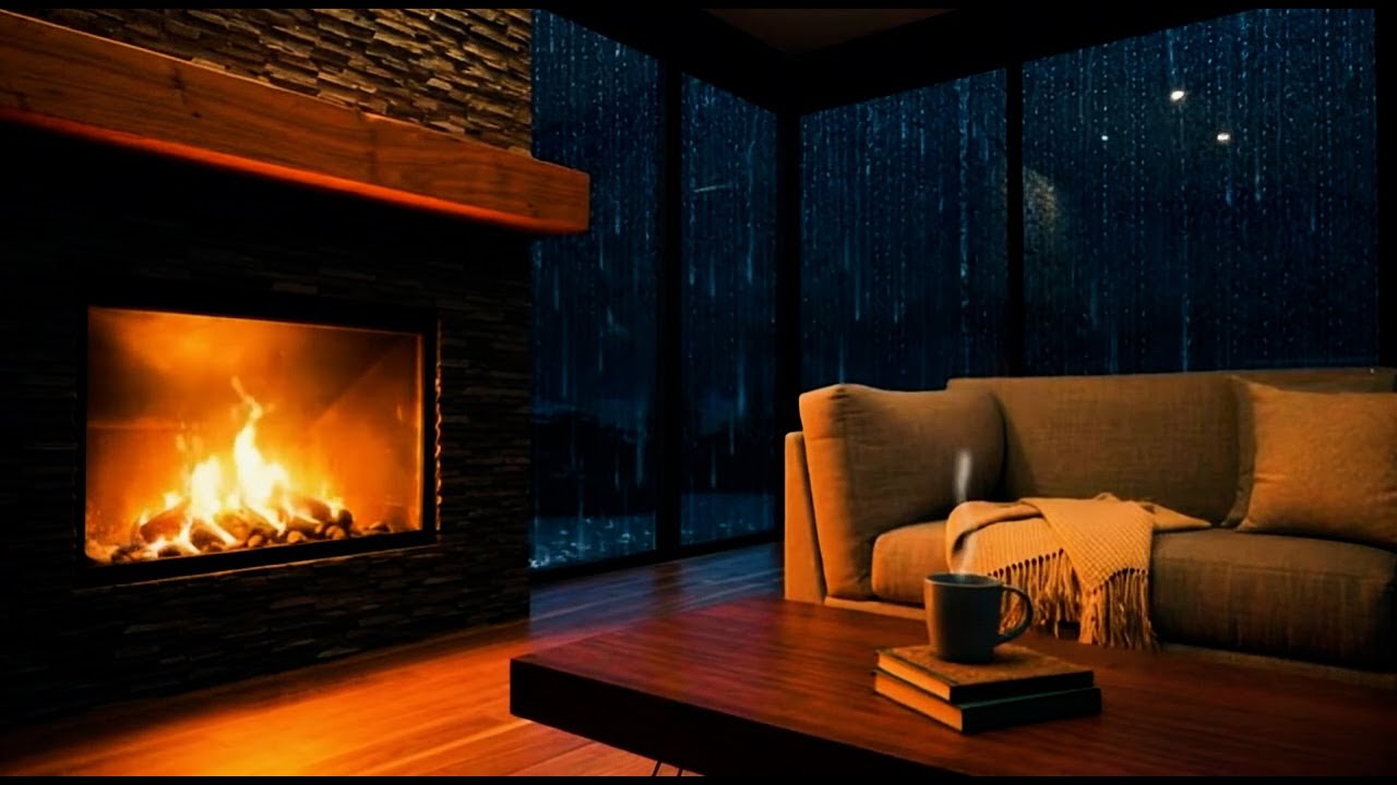 Rain Outside, Fire Inside | One Hour of Calm