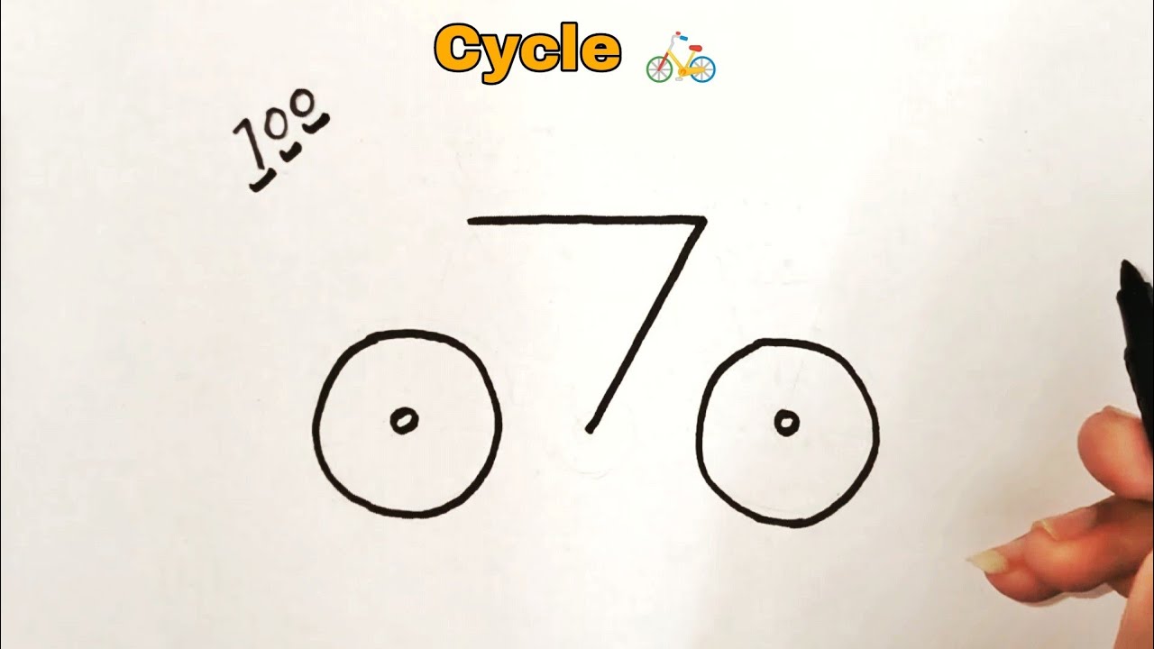 How To Draw Cycle From 700 Number | Bicycle Drawing Easy