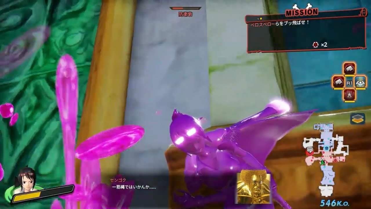 【海賊無双4リョナ】たしぎを石化、凍結、飴固め(ryona)