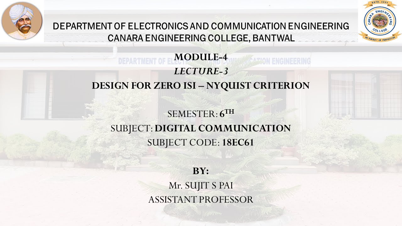 VTU DC (18EC61) M4 L3 DESIGN FOR ZERO ISI – NYQUIST CRITERION