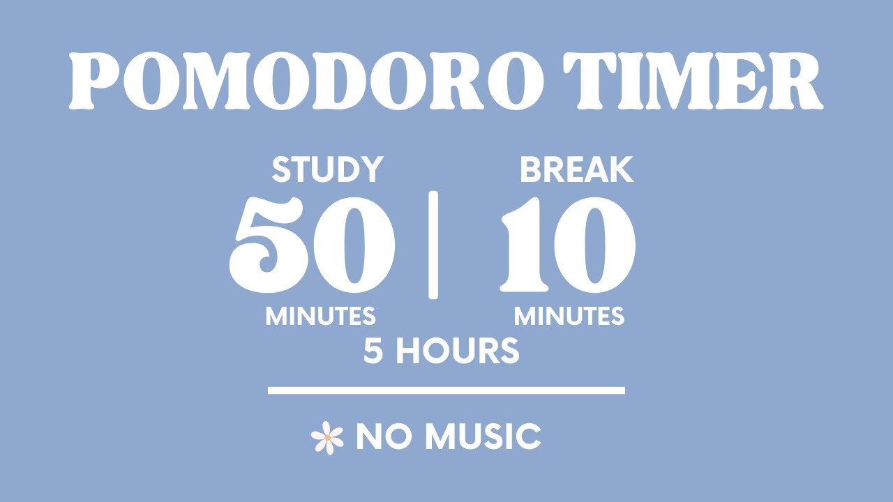 📚STUDY WITH ME FOR 5 HOURS  | 50 MINS STUDY / 10 MINS BREAK | NO MUSIC | WITH ALARMS