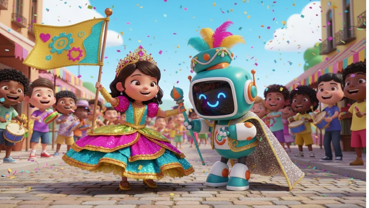 O Carnaval do Robô 🎉 Marchinha e Dança para Crianças (Bloco da Alegria) #musicainfantil #carnaval