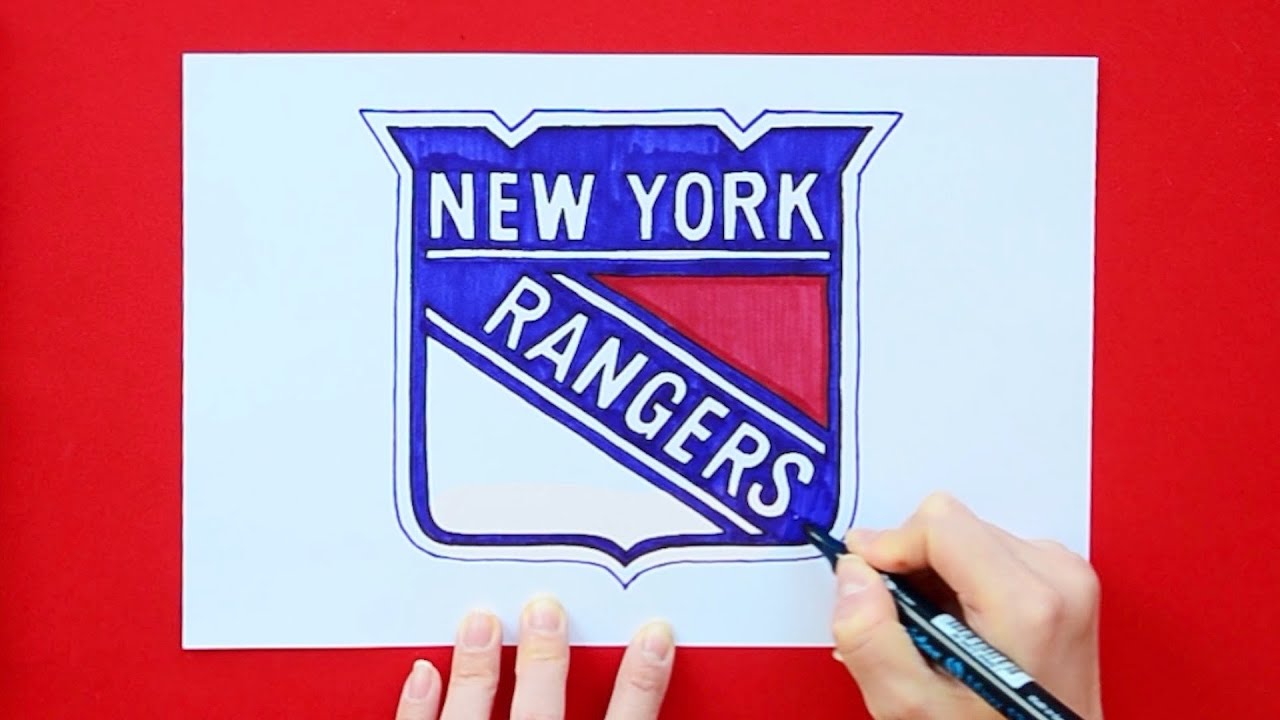 How to draw the New York Rangers Logo (NHL Team)