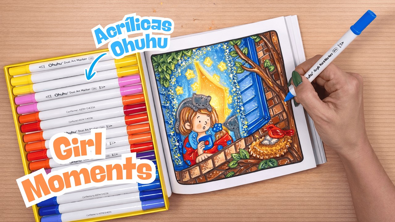Colorindo Girl Moments: Comecei Simples… Olha Como Terminou 💛 Arte Relaxante com Música Suave