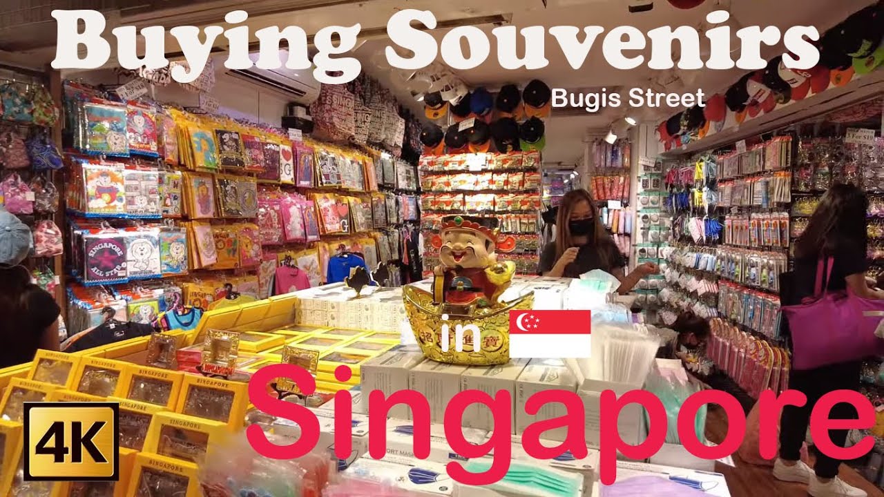 Where to buy and shop for souvenirs in Singapore | 4k walking tour
