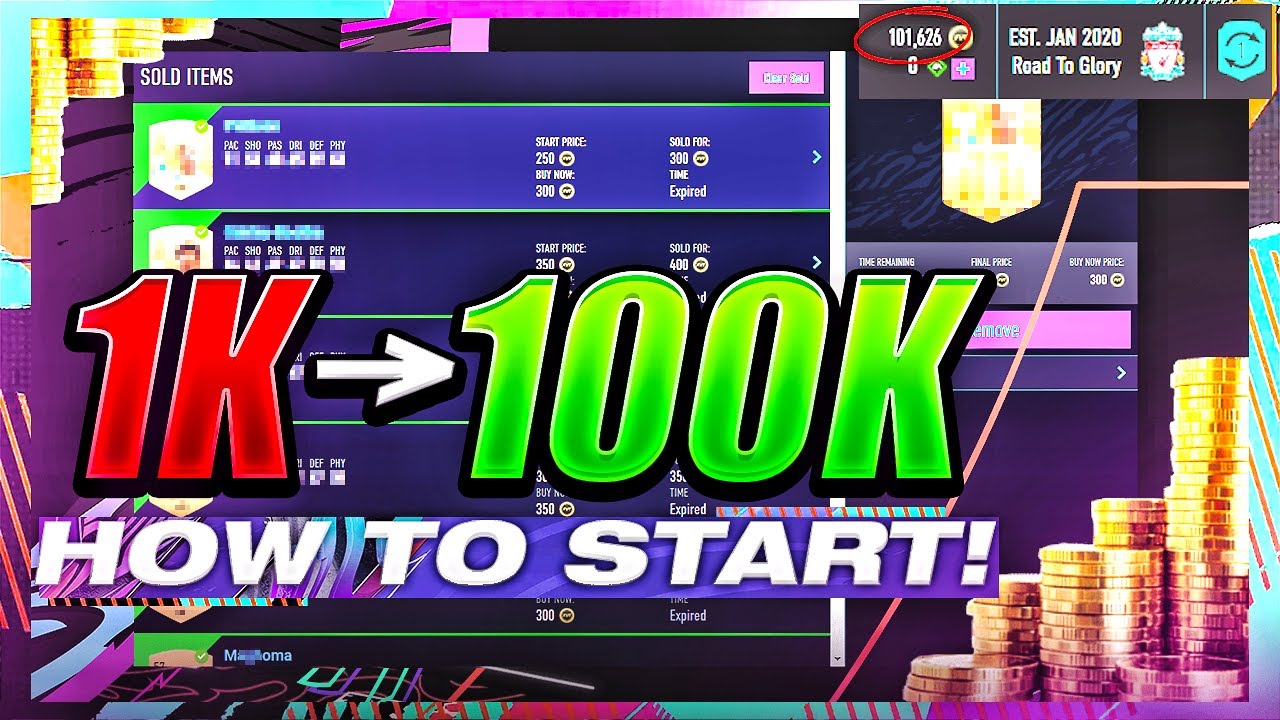 HOW TO TRADE FROM 1K TO 100K COINS ON THE WEB APP FAST!! (HOW TO START FIFA 21 ULTIMATE TEAM)