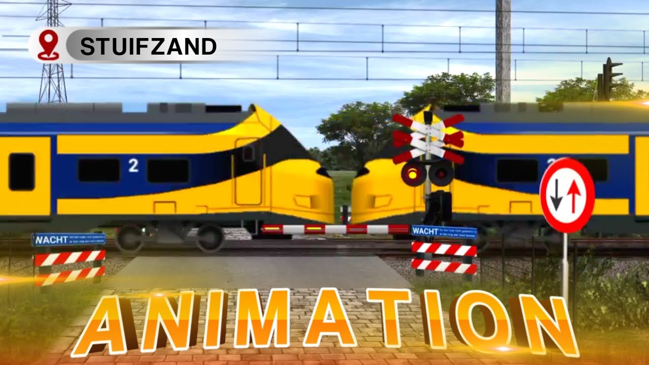 Spoorwegovergang Stuifzand // Dutch Railroad Crossing Animation